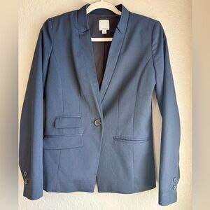 Halogen Navy Notched Collar Blazer